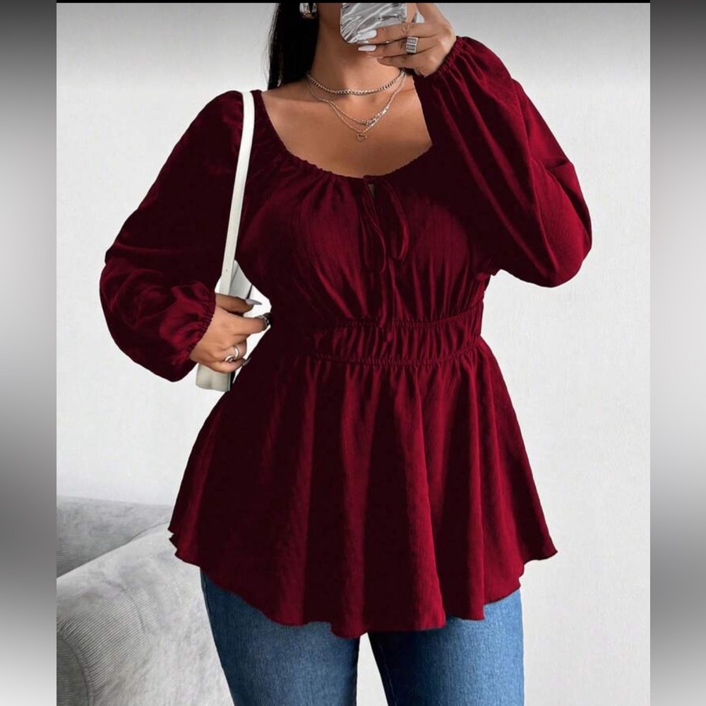 Elegant Burgundy Women's Top
